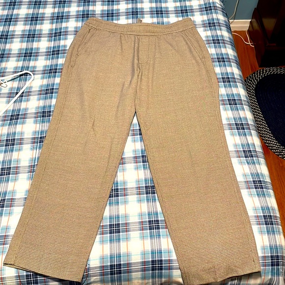 Pull-on Trouser Pants Light Brown Pattern - Picture 1 of 6